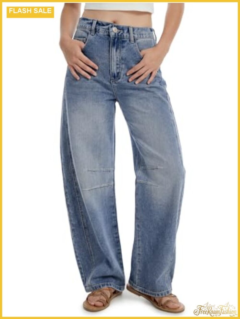 Tall Barrel Jeans Wide Leg Mid Rise Y2k Relaxed Fit Denim